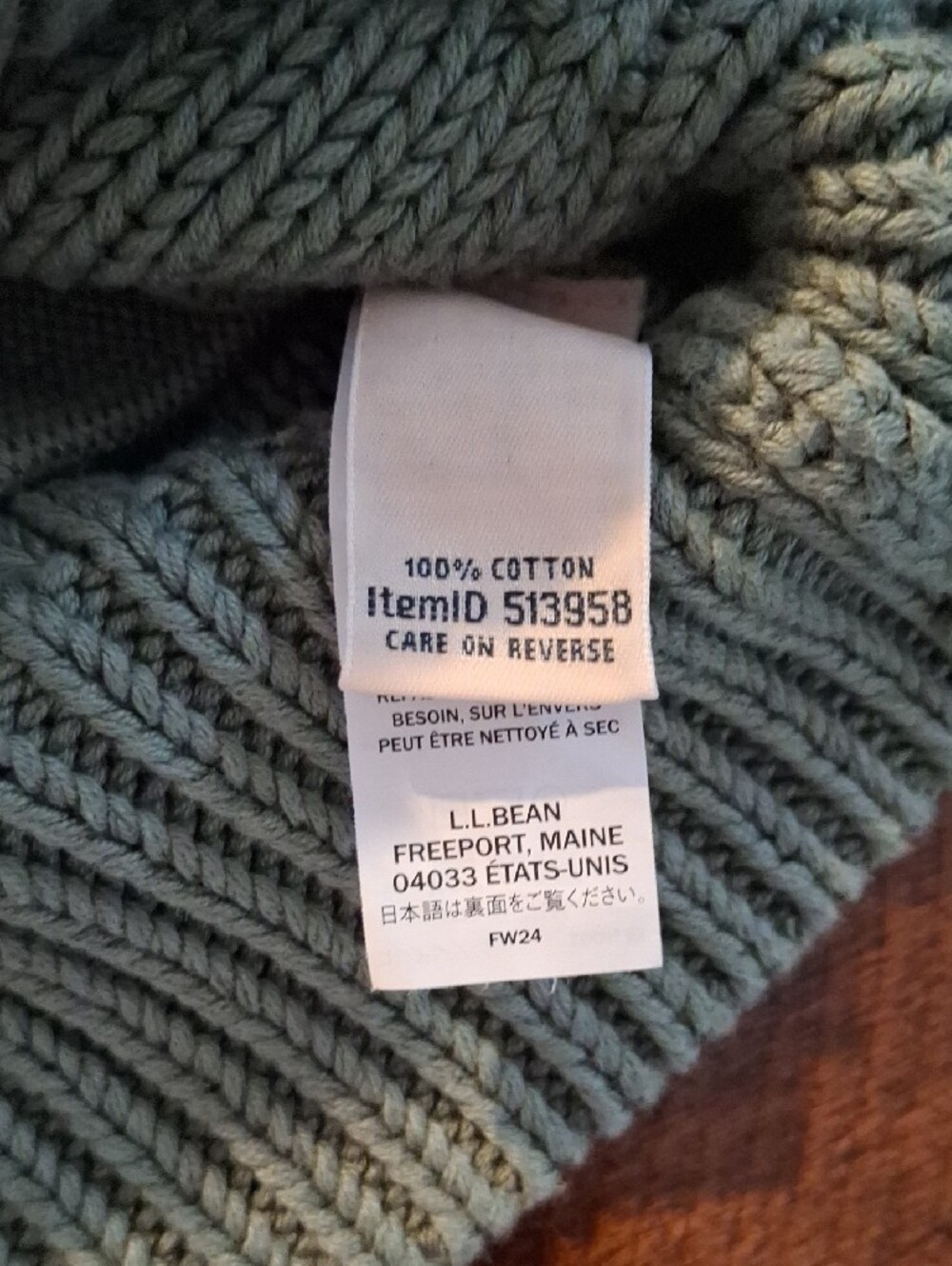 LL Bean Cable-Knit Turtleneck Sweater - Bay Leaf - Picture 12 of 16